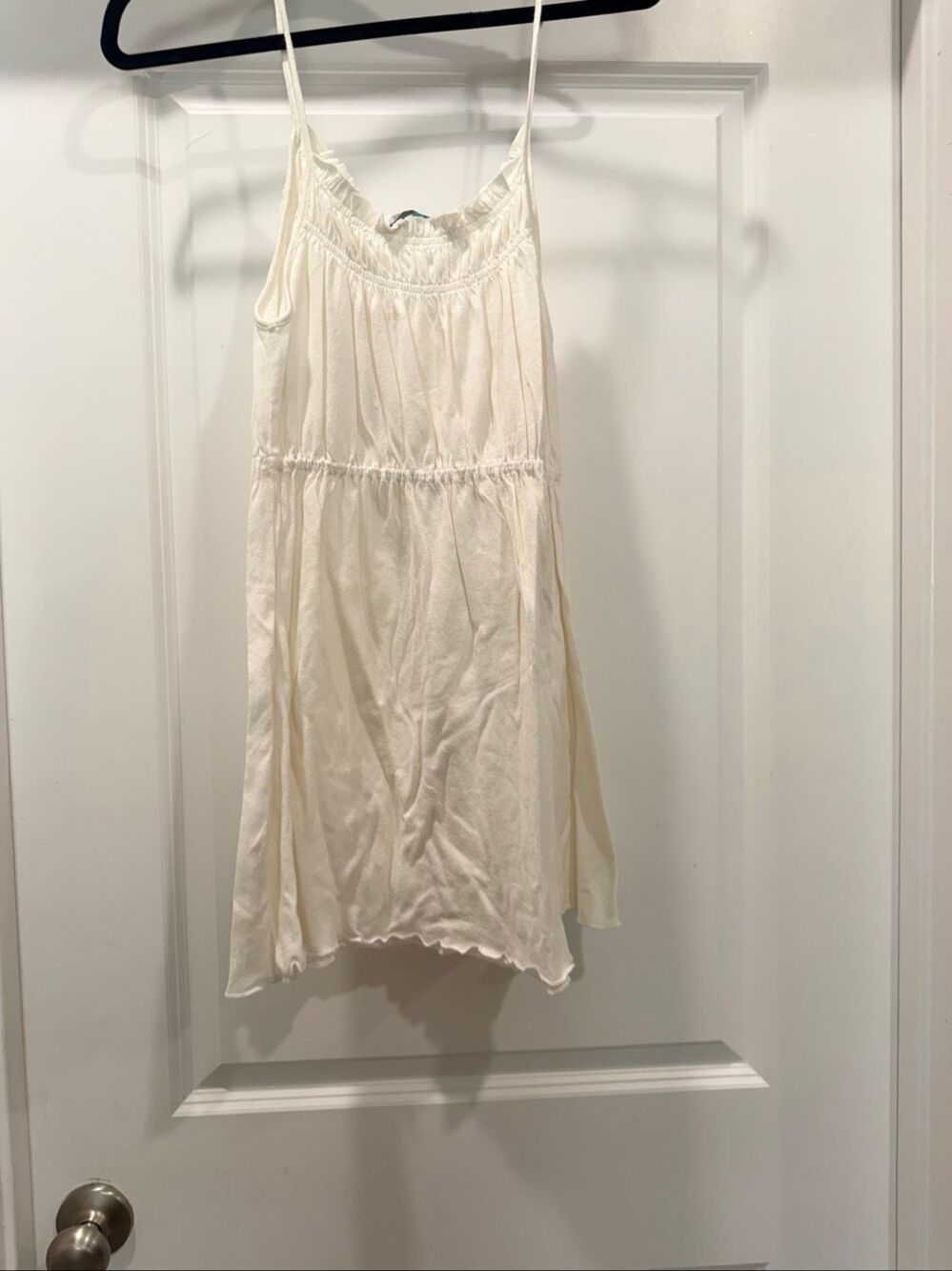 Free People Intimately Ivory Lace Trim Mini Slip Dress Boho Beach Sz XS